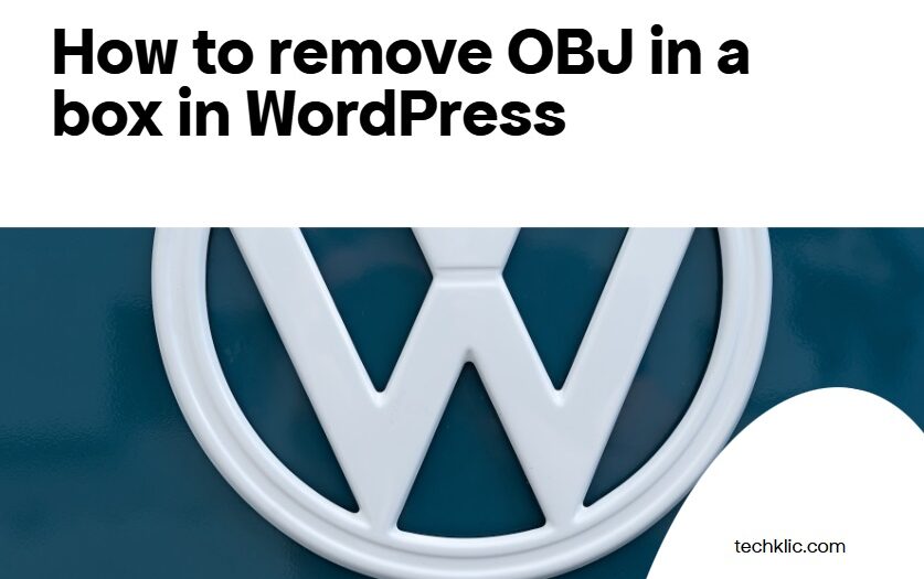 How to remove OBJ in a box in WordPress